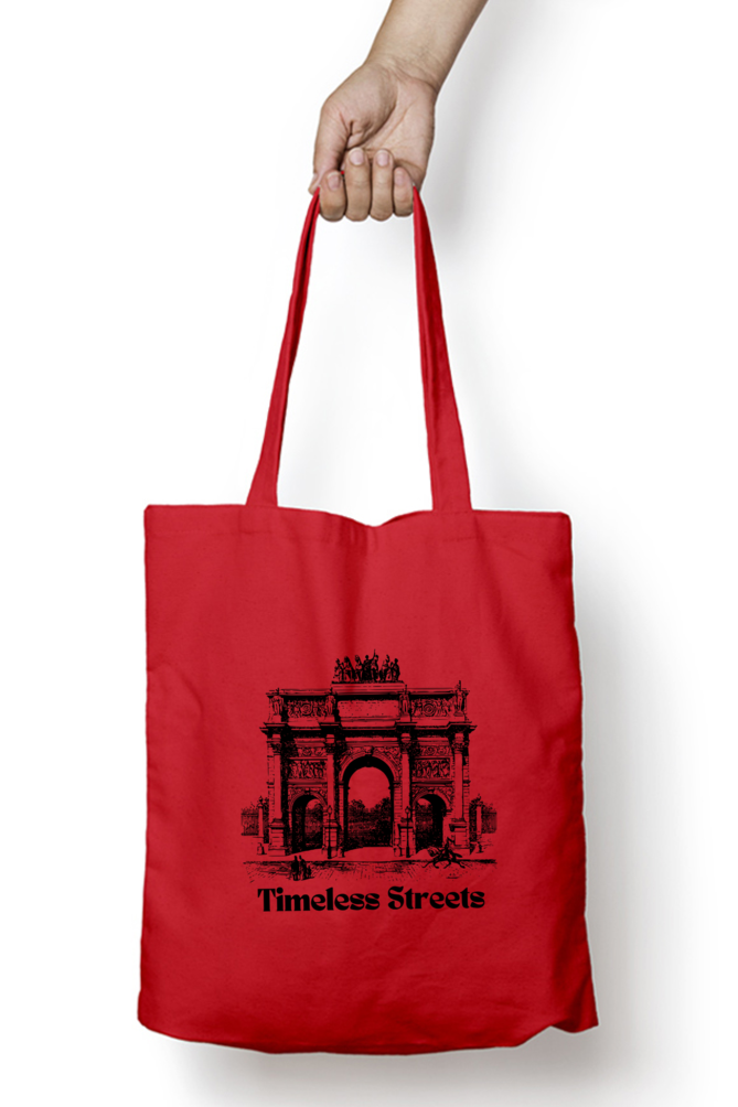 The Timeless Street -The Unisex Tote Bag Zipper white Standard