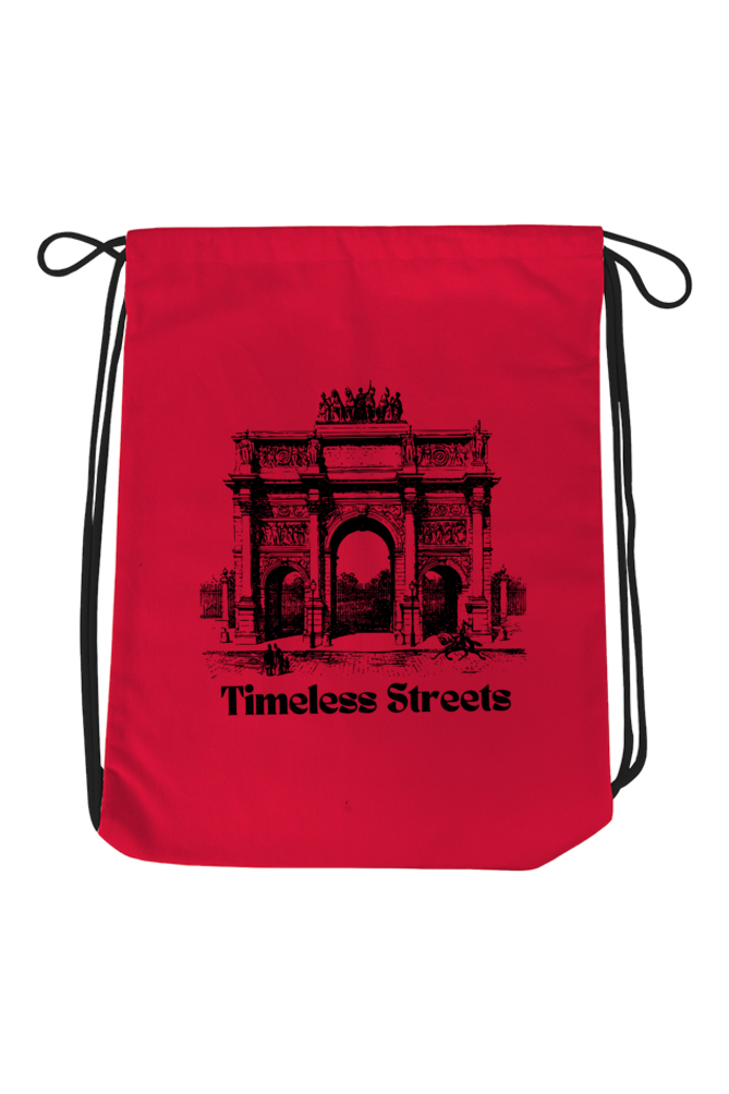 The Timeless Street - Unisex Drawstring Bag White Standard