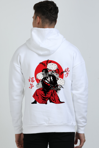 Unisex Oversized Hooded Sweatshirt - Red Warrior Samurai Japan Hoodie