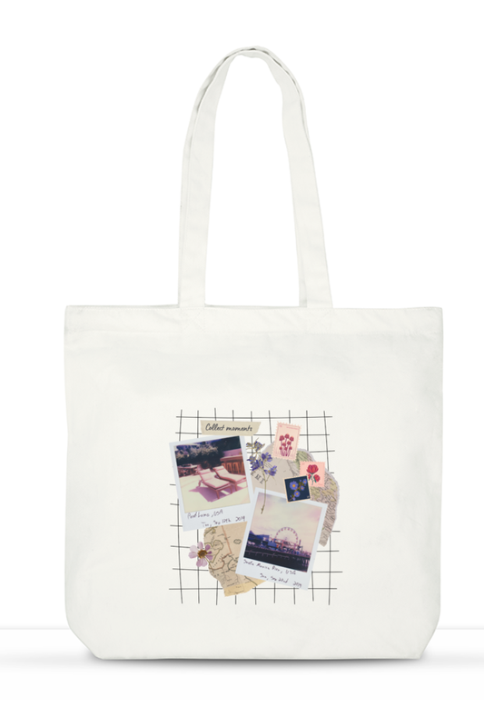 Large Tote Bag - Collage Travel Tote Bag.