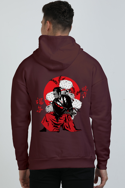 Unisex Oversized Hooded Sweatshirt - Red Warrior Samurai Japan Hoodie