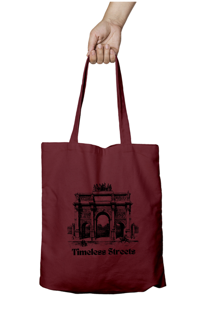 The Timeless Street -The Unisex Tote Bag Zipper white Standard