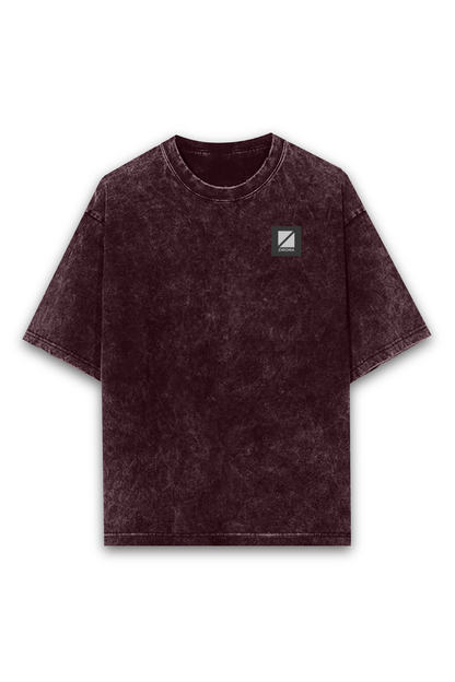 Acid Wash Oversized classic T-shirt Embroidery logo of ZIRONA