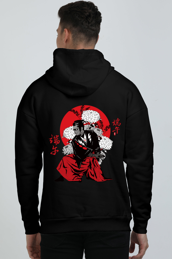 Unisex Oversized Hooded Sweatshirt - Red Warrior Samurai Japan Hoodie