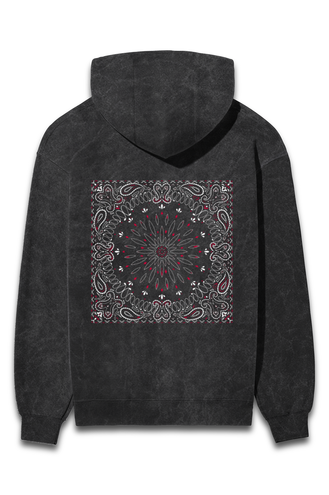 Oversized Acid Wash T-Shirt with Unique Square Design Hoodie (Unisex)