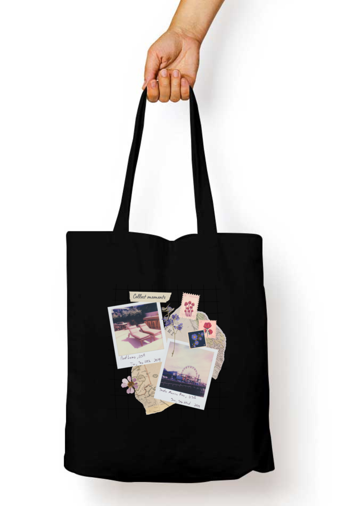 Zipper Tote Bag - Collage Travel Tote Bag