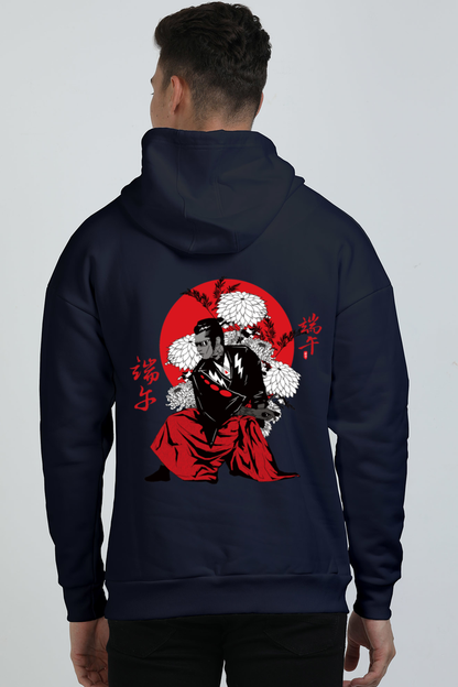 Unisex Oversized Hooded Sweatshirt - Red Warrior Samurai Japan Hoodie