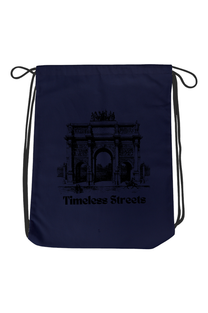 The Timeless Street - Unisex Drawstring Bag White Standard