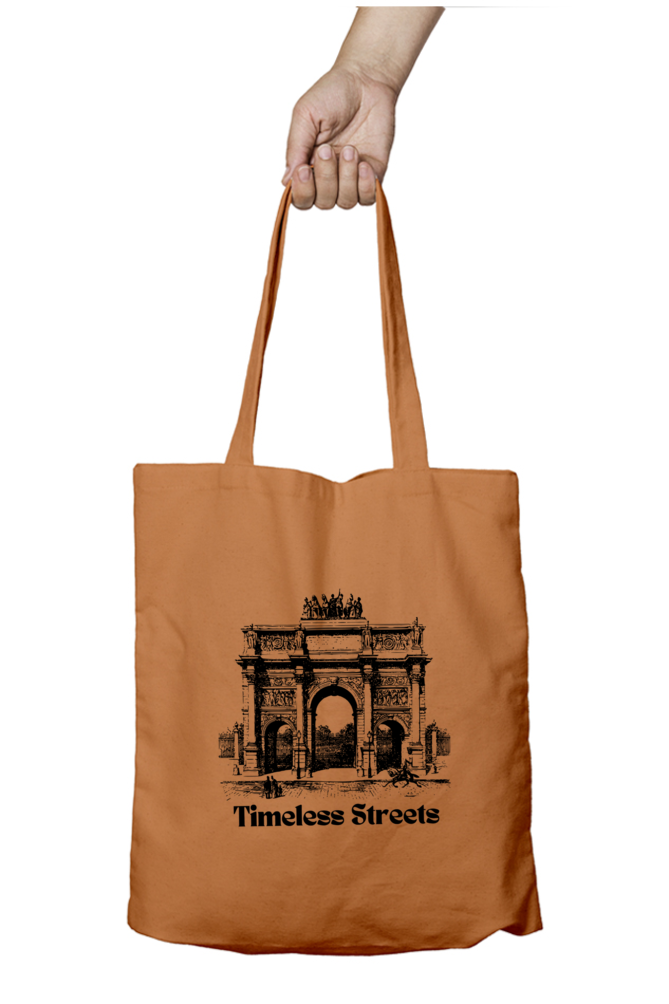 The Timeless Street -The Unisex Tote Bag Zipper white Standard