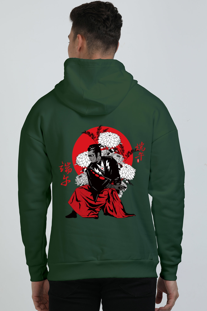 Unisex Oversized Hooded Sweatshirt - Red Warrior Samurai Japan Hoodie