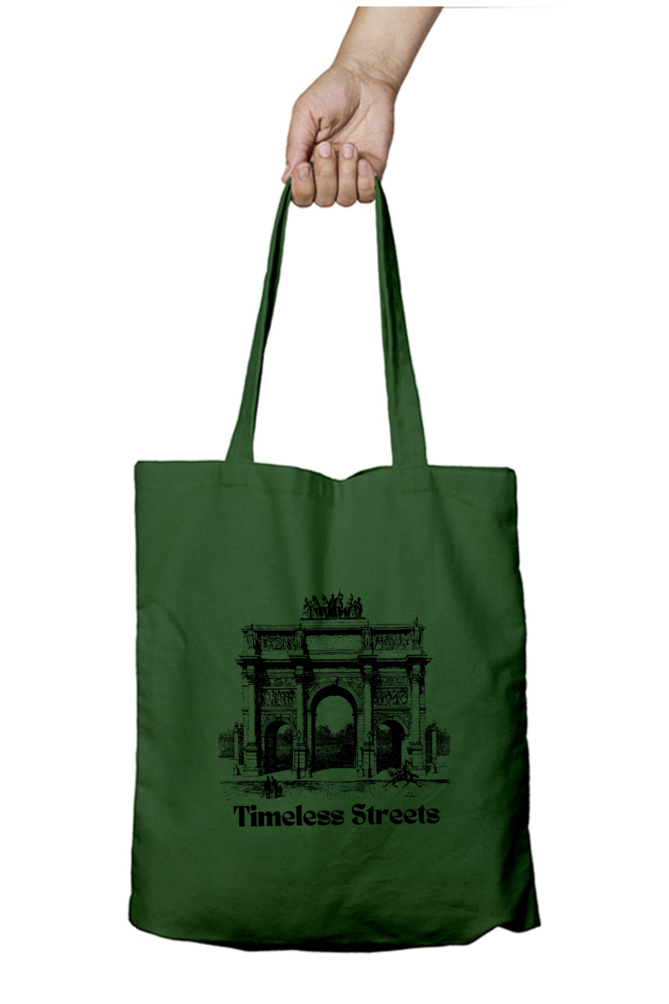 The Timeless Street -The Unisex Tote Bag Zipper white Standard