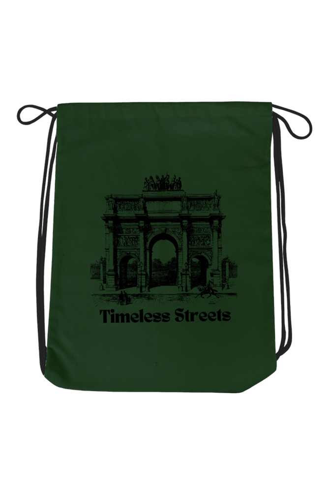 The Timeless Street - Unisex Drawstring Bag White Standard