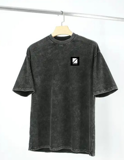 Acid Wash Oversized classic T-shirt Embroidery logo of ZIRONA