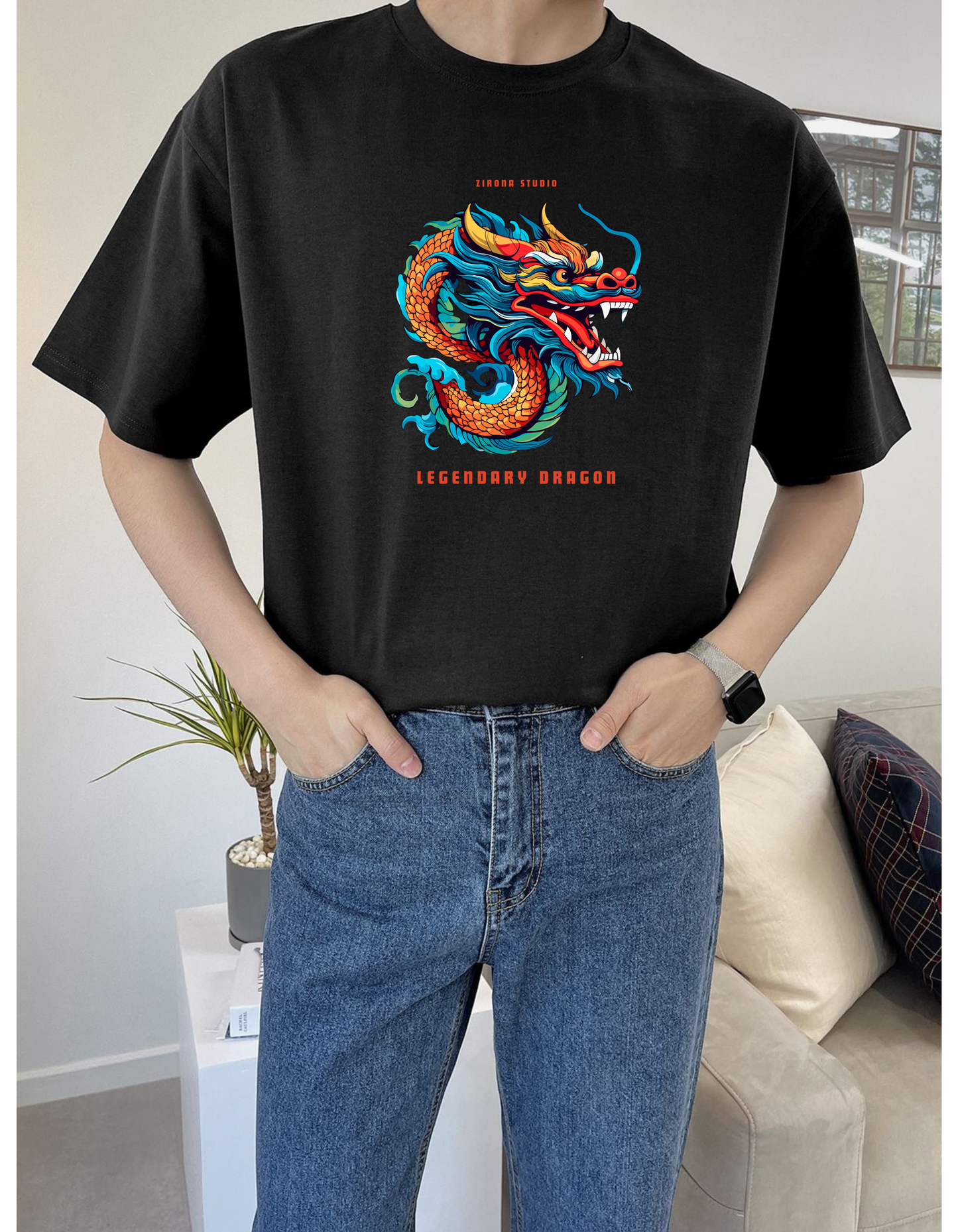 The Celestial Dragon Design-Standard oversized T-shirt