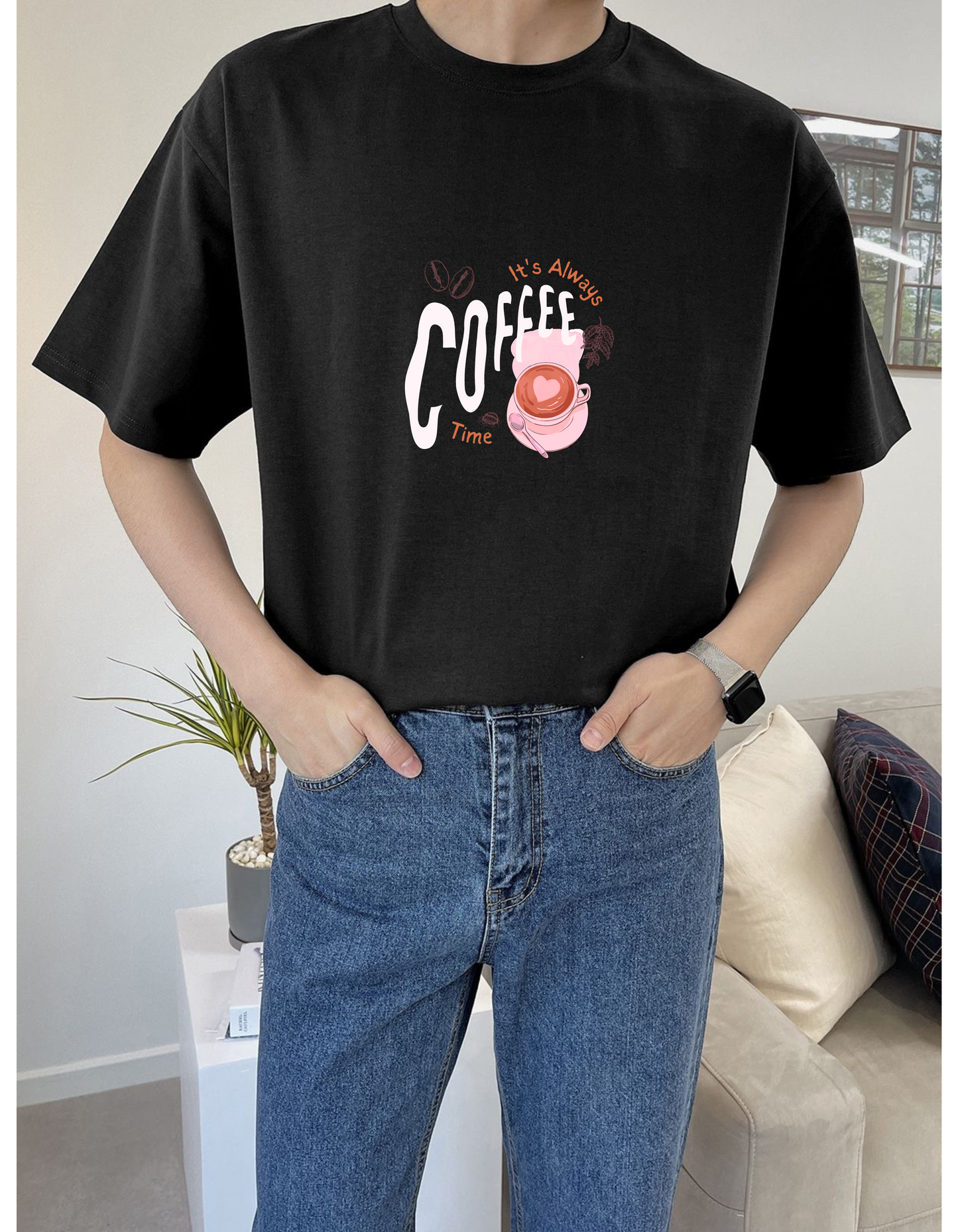 Caffeine Chronicles-Standard oversized T-shirt